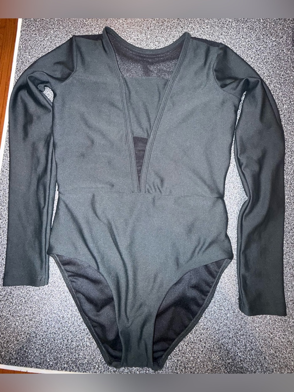 Five Dance-wear Black Leotard Long Sleeve Size Adult Small